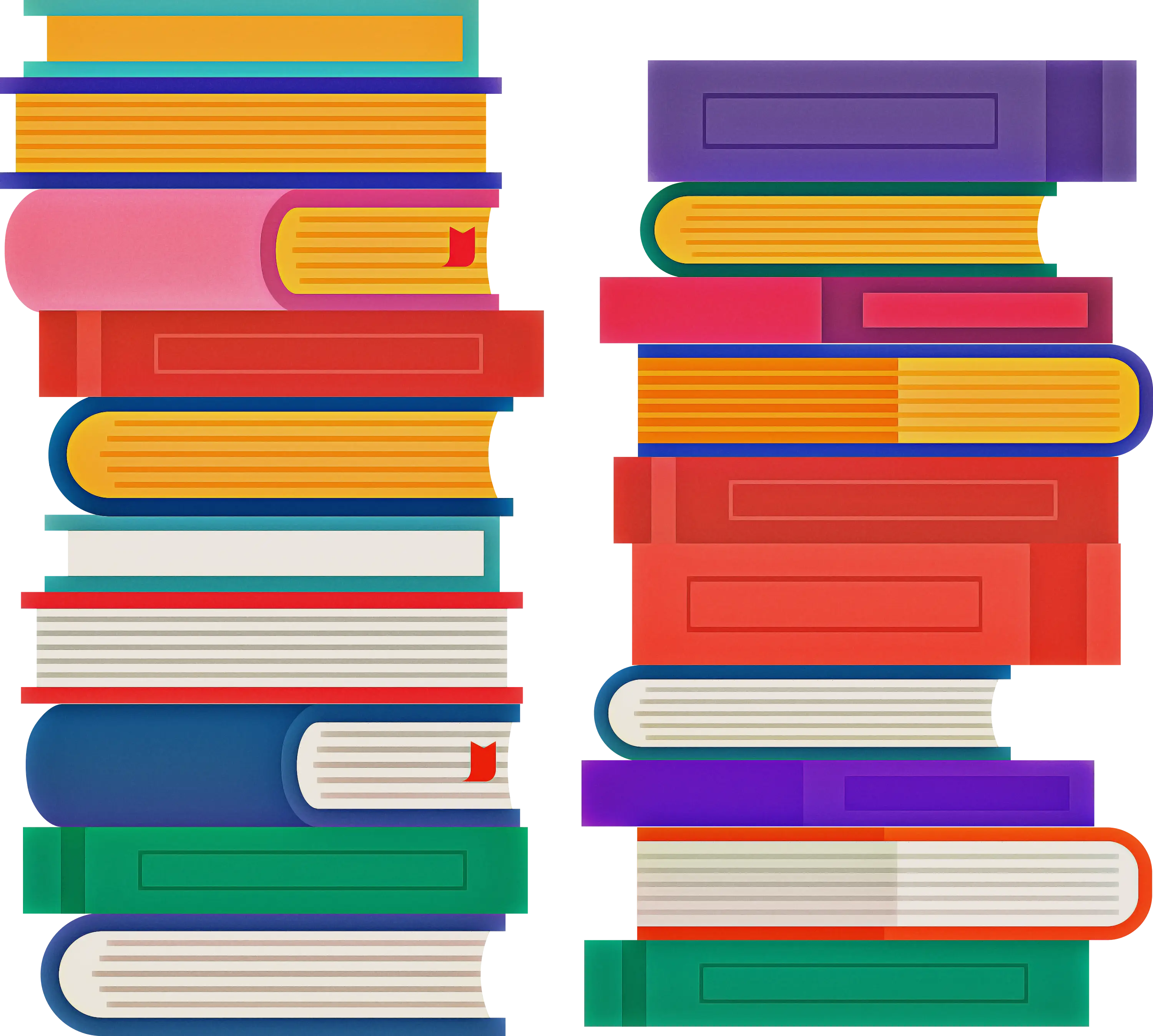 Stacked Colorful Books Illustration