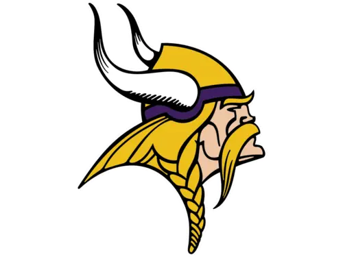 Yellow Viking Helmet Logo with Horns