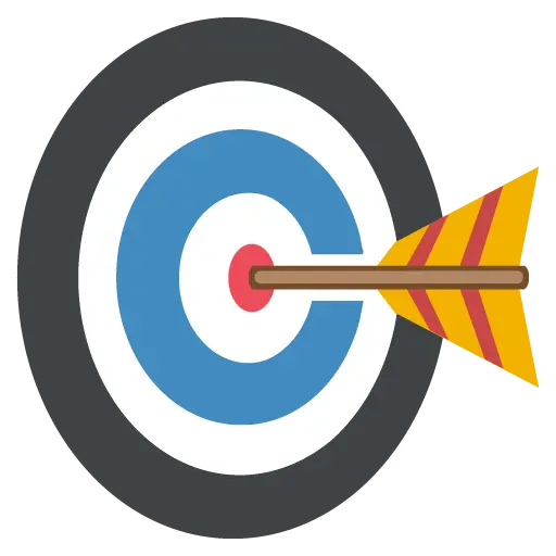 Blue and White Target with Arrow