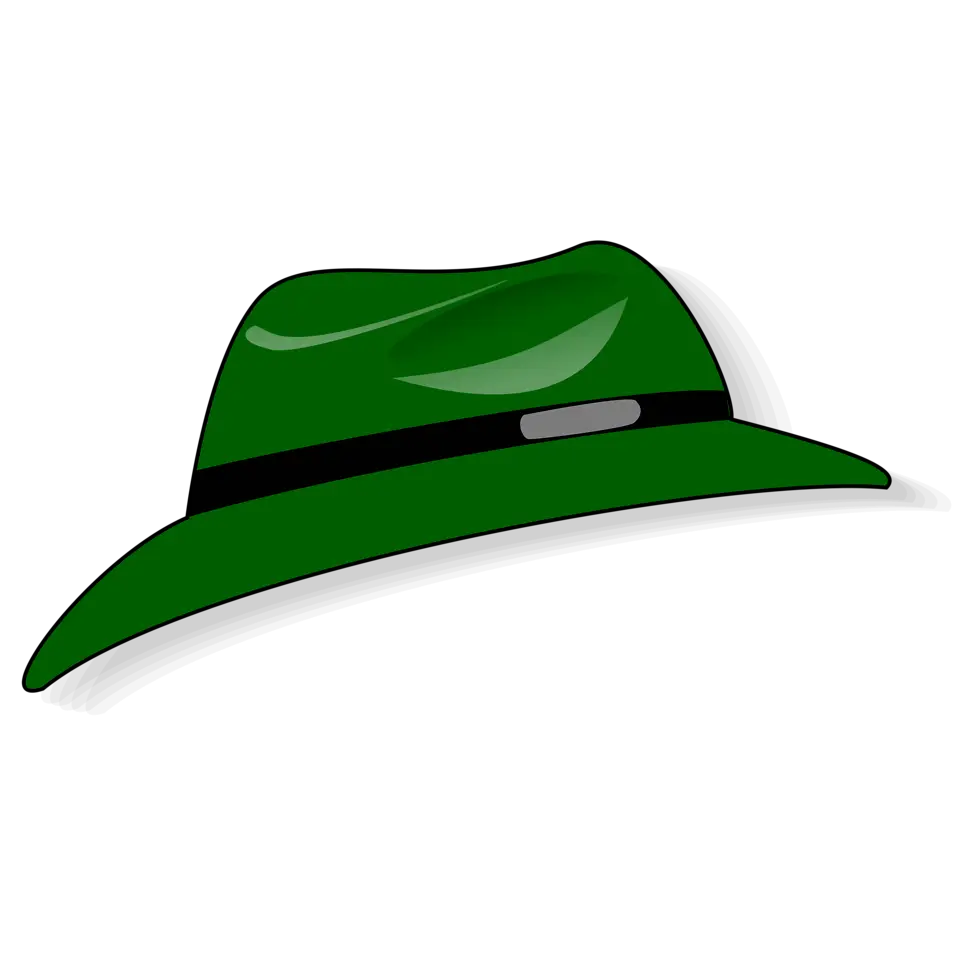 Green Fedora Hat Illustration