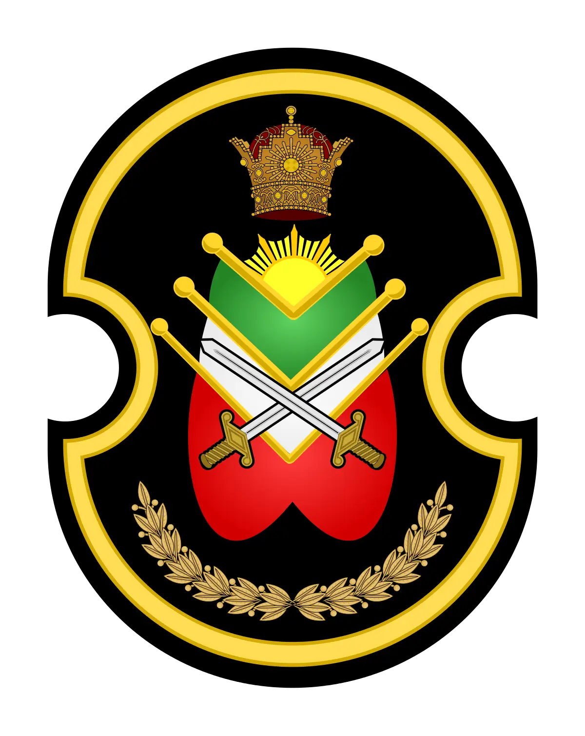 Military Emblem with Swords and Crown