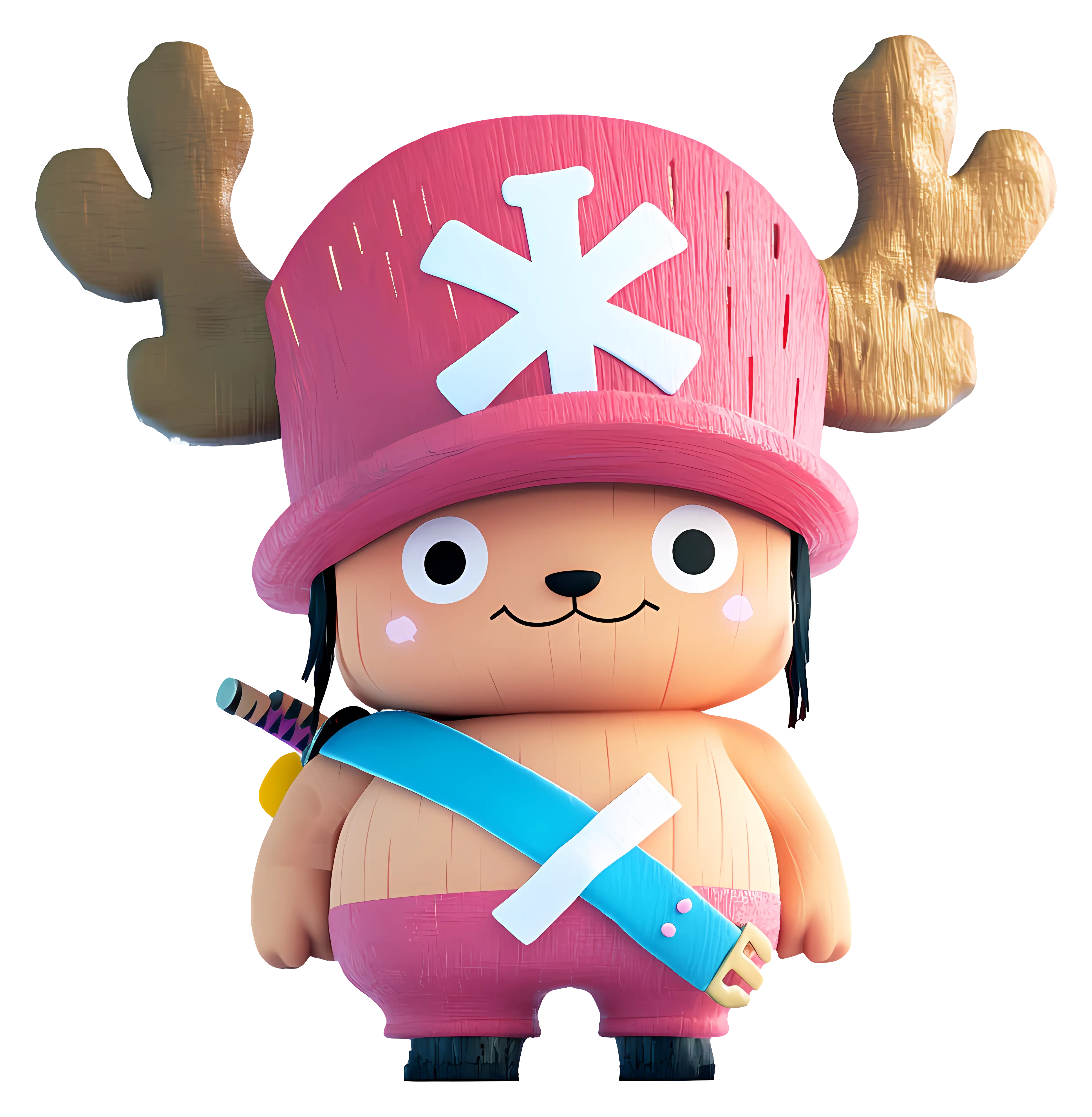Cartoon Reindeer with Antlers and Hat