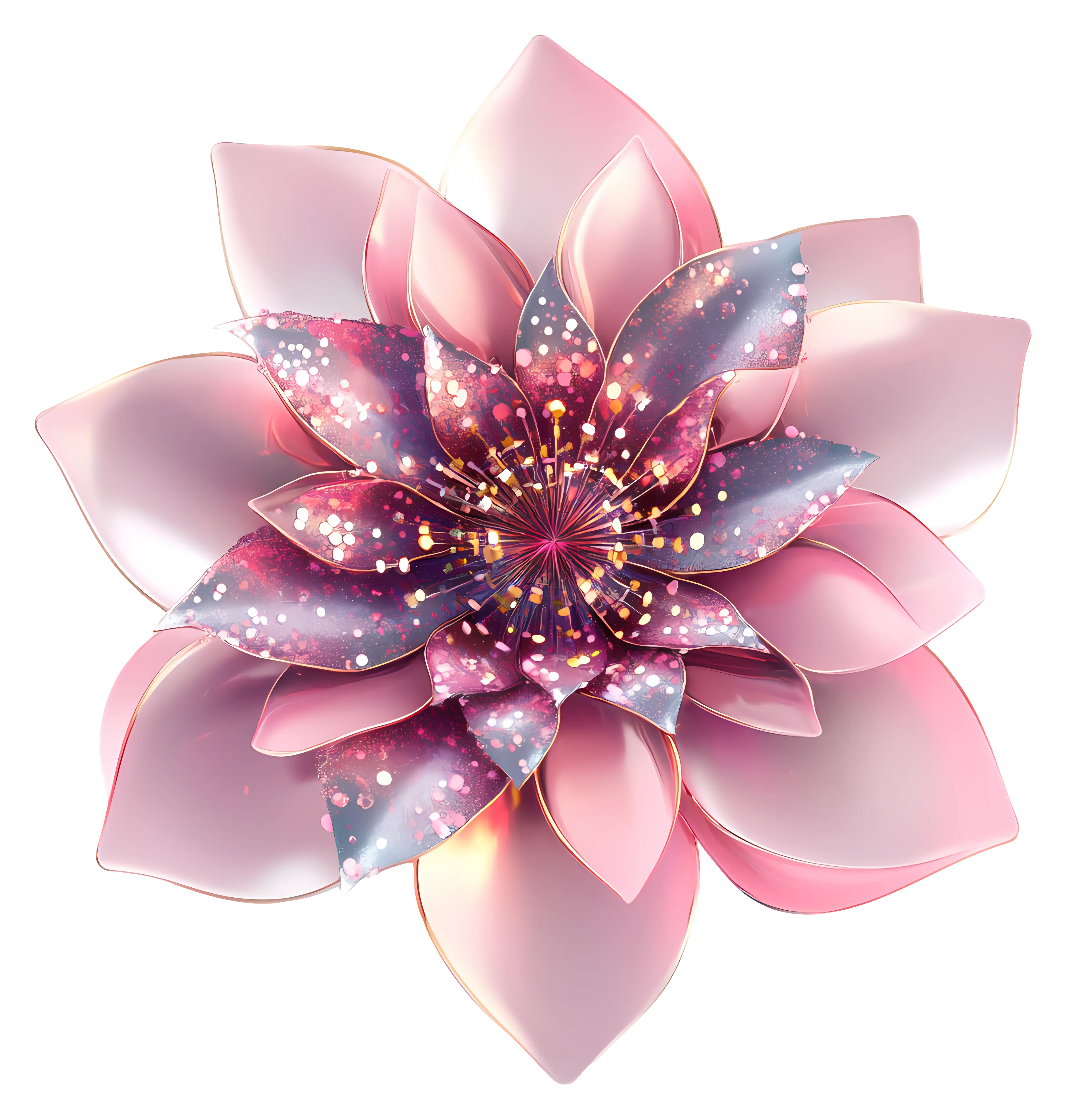 Pink Flower with Sparkling Petals
