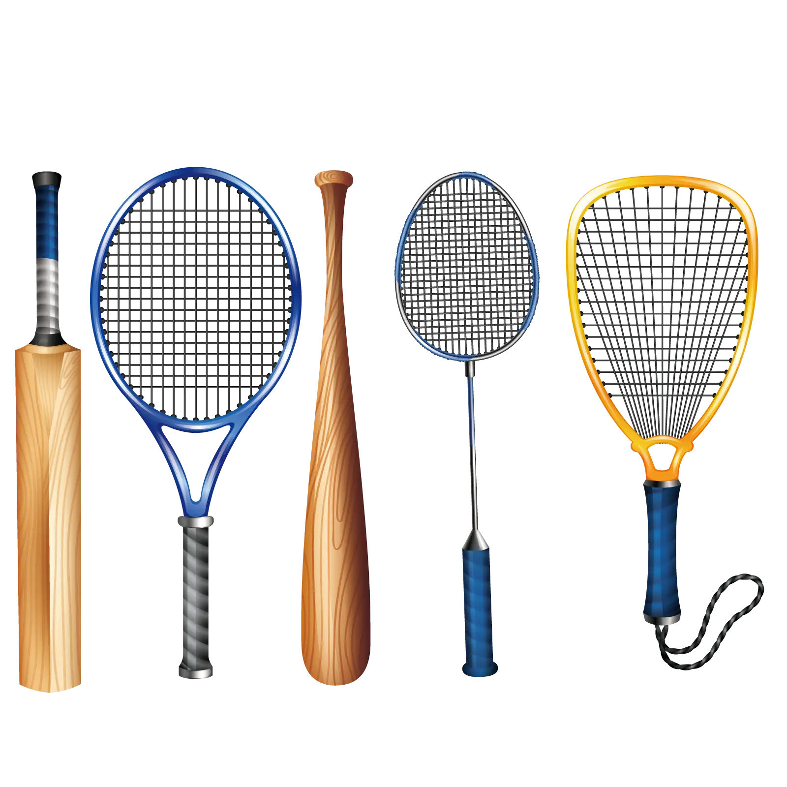 Sports Equipment Set Featuring Various Tools