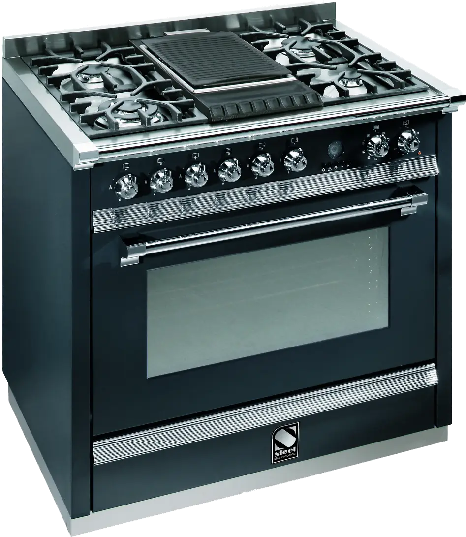Black Modern Kitchen Oven with Cooktop