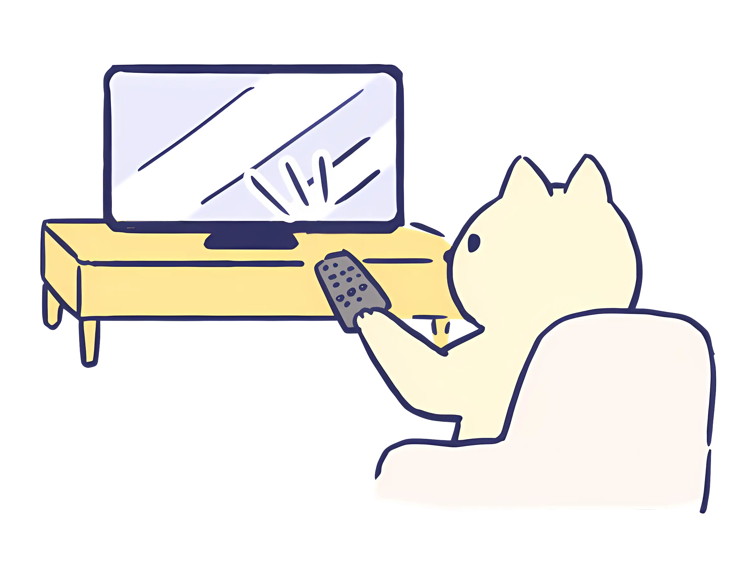 Cat Changing Channels with Remote