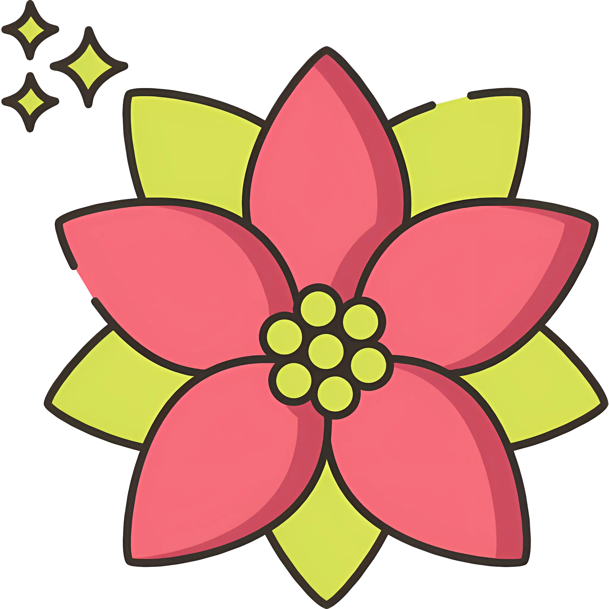 Pink Flower with Yellow Center