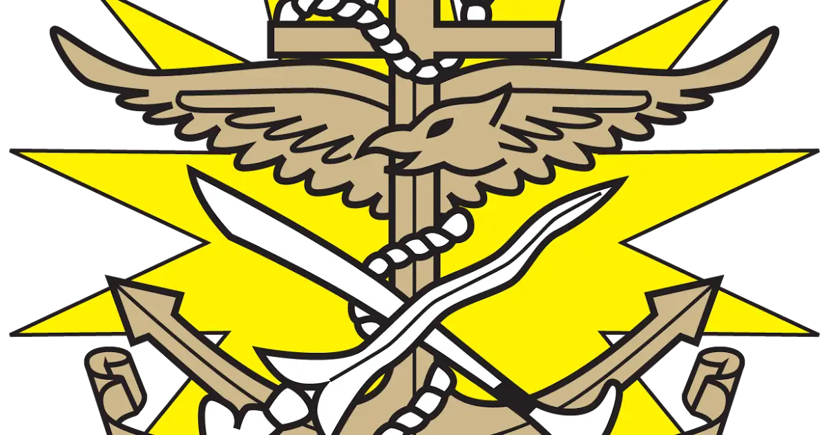 Military Emblem Design with Eagle and Swords