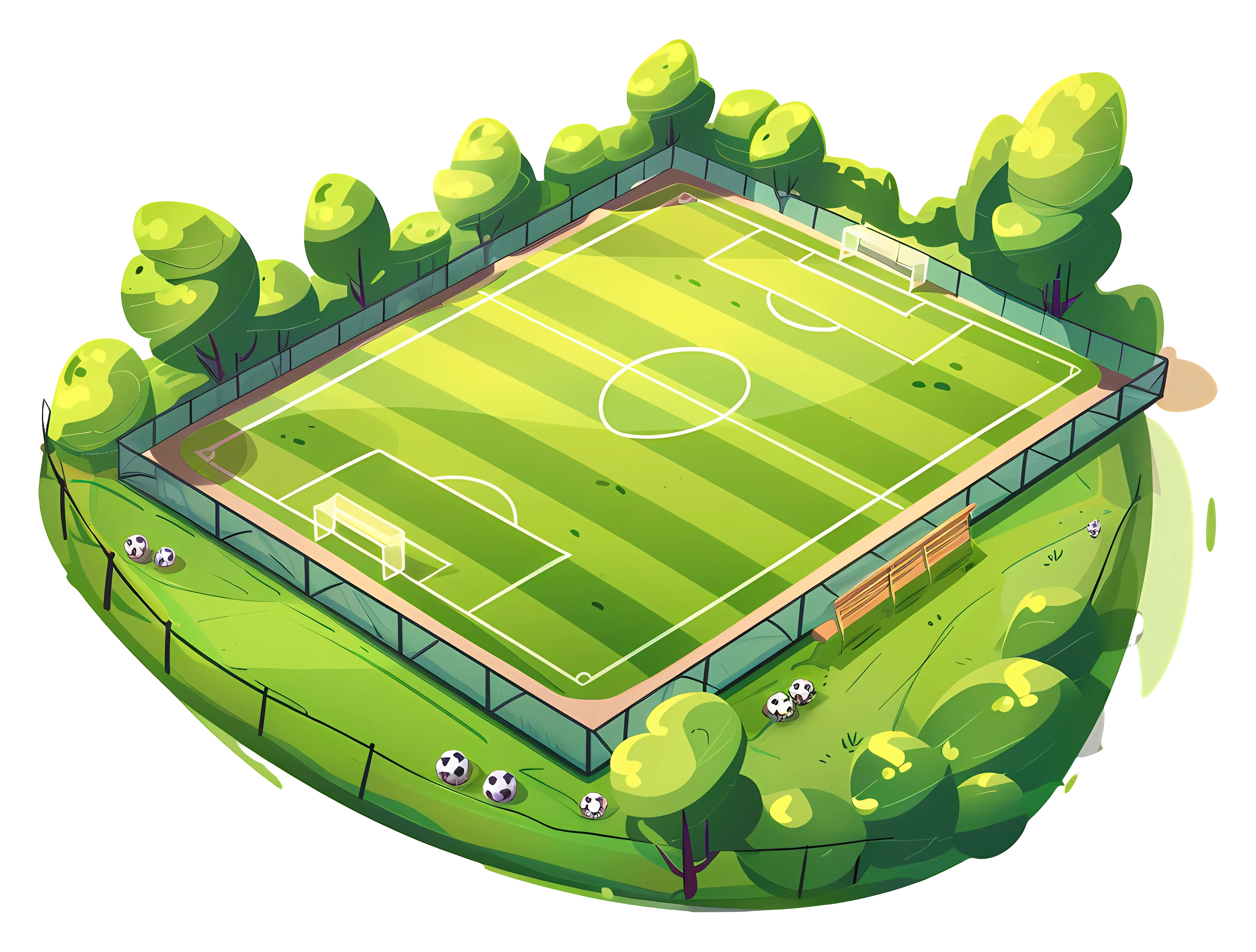 Soccer Field with Goalposts