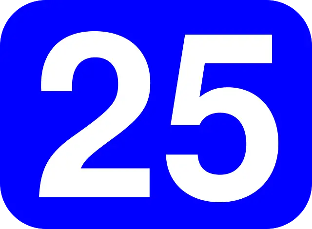 Number 25 Symbol