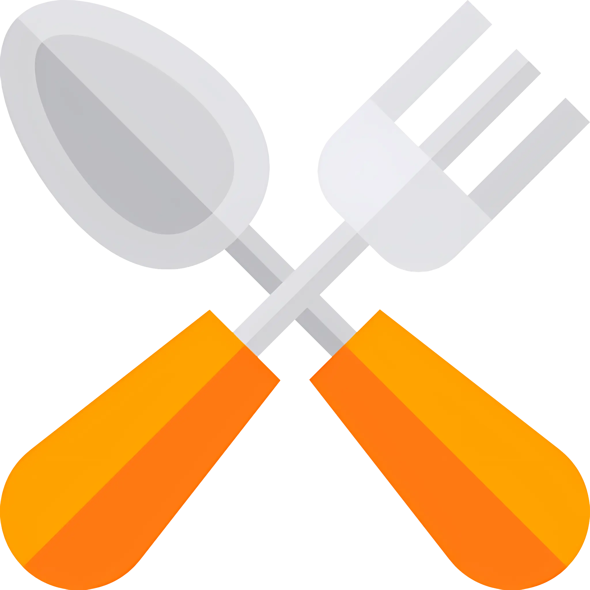 Spoon and Fork with Orange Handles