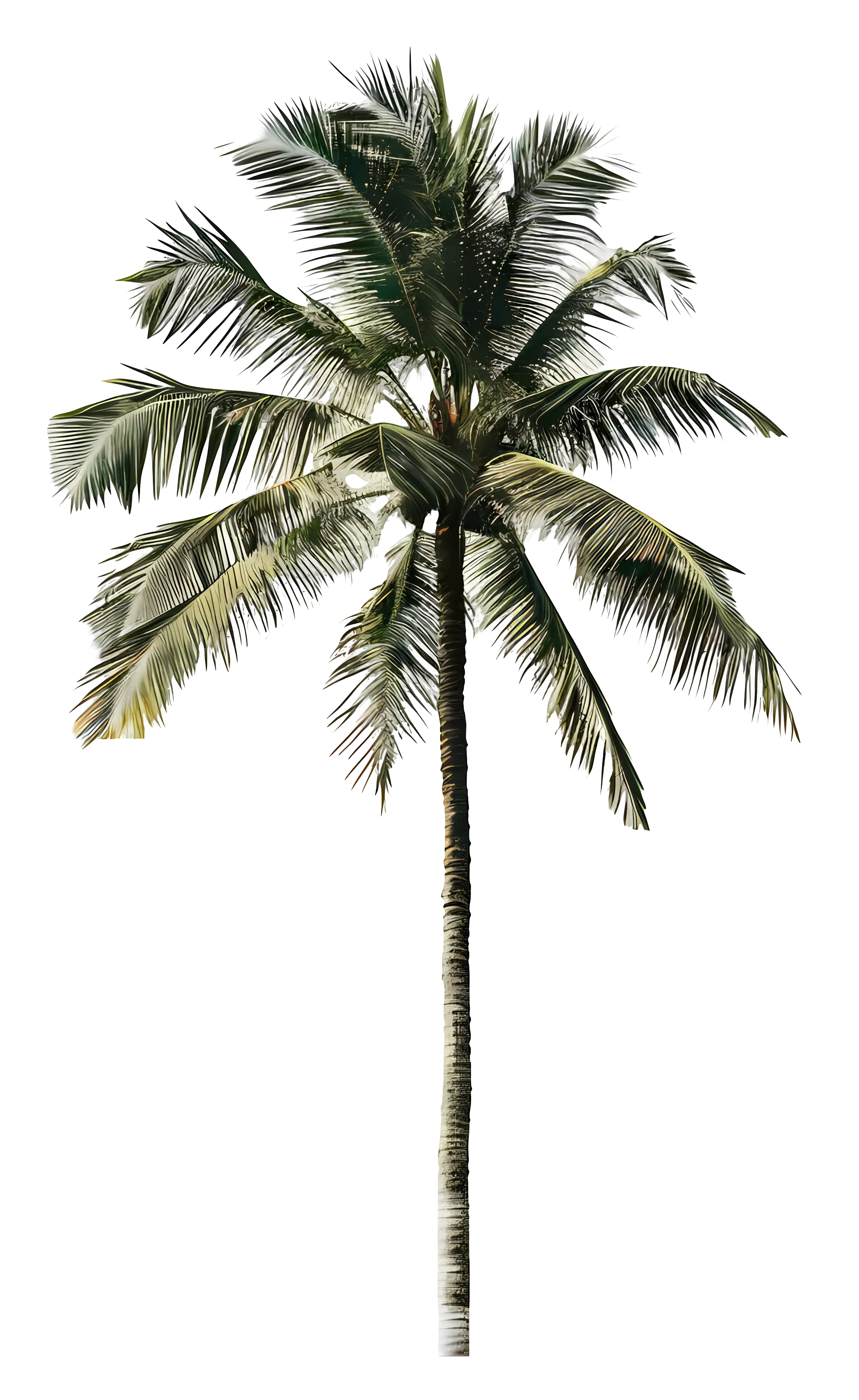 Tall Tropical Palm Tree Illustration