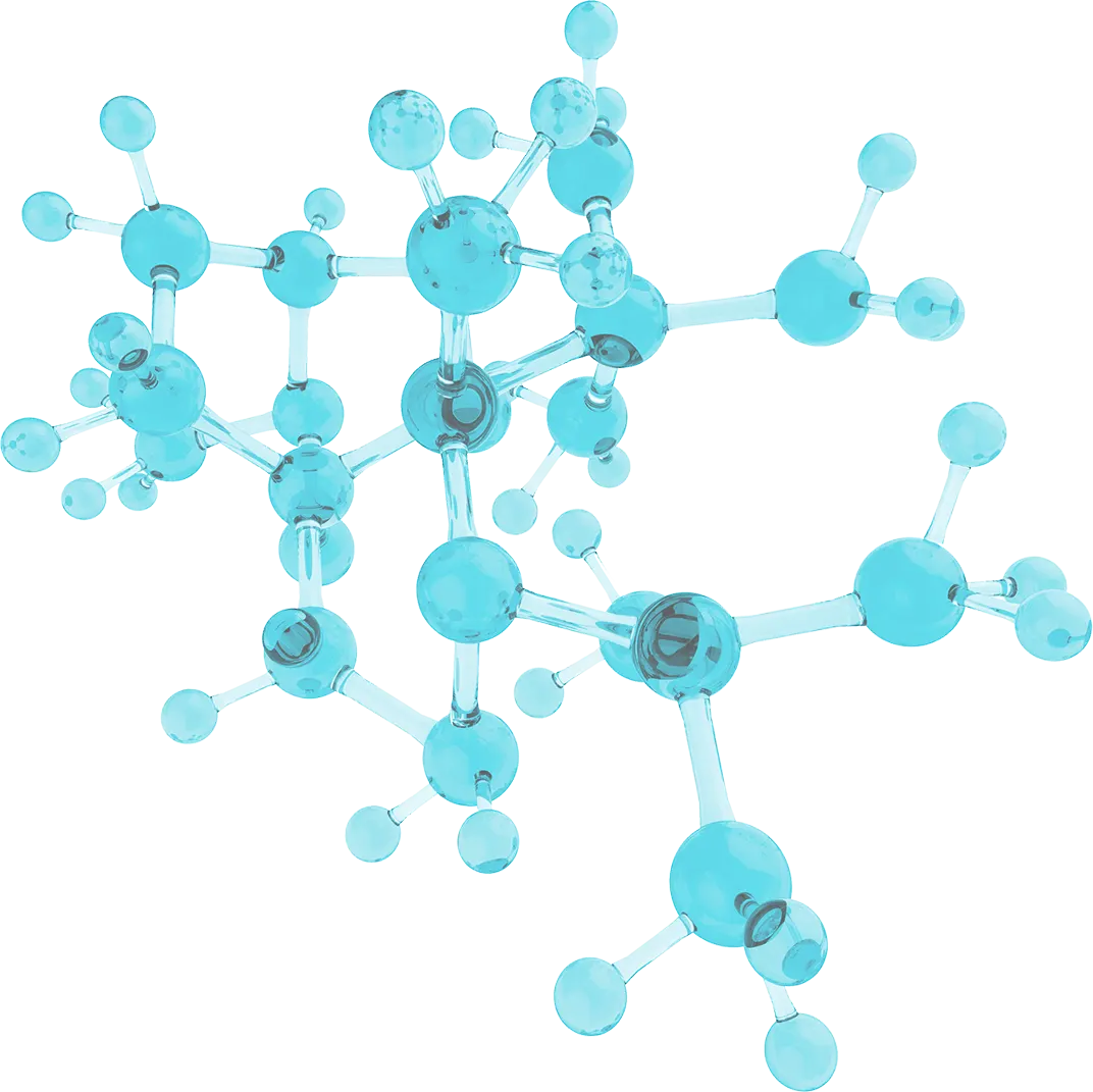 Blue Molecular Structure Illustration