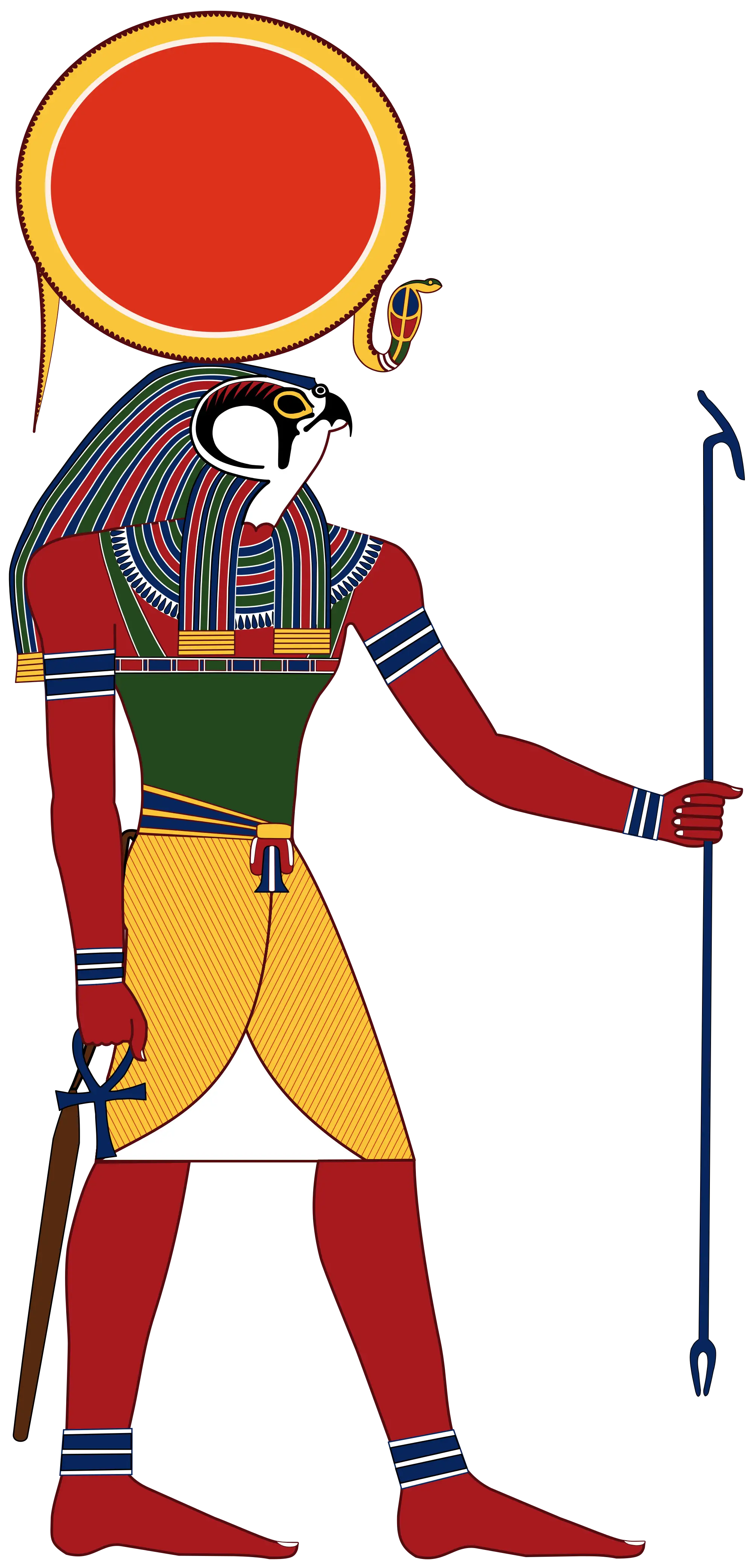 Colorful Egyptian God Statue Illustration