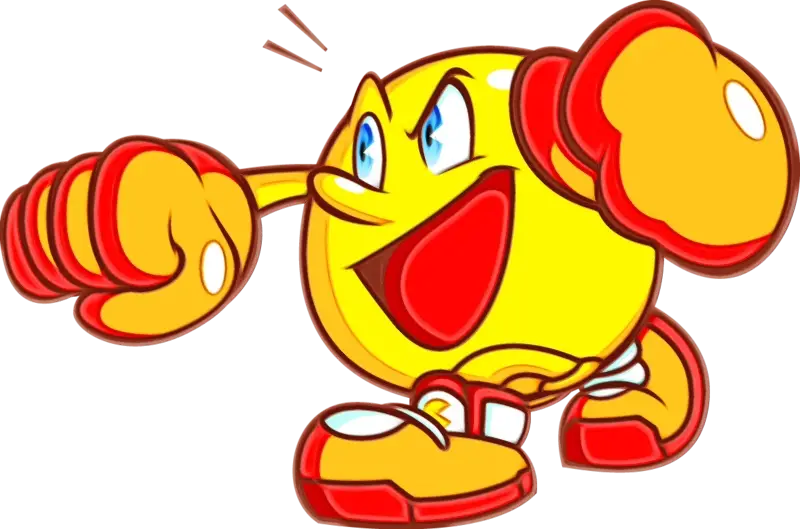 Yellow Cartoon Character with Gloves in Action
