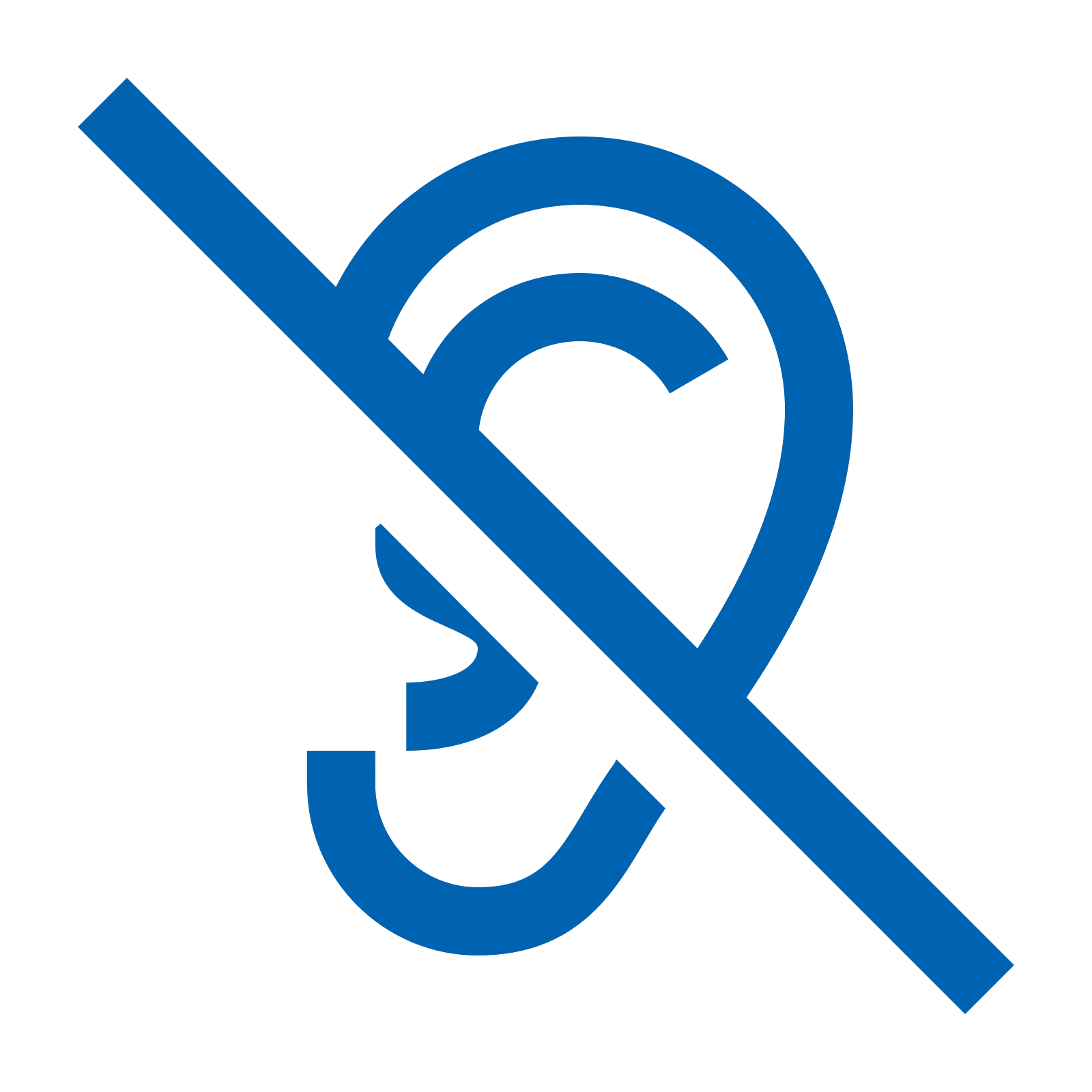 Deafness Icon Representation in Blue