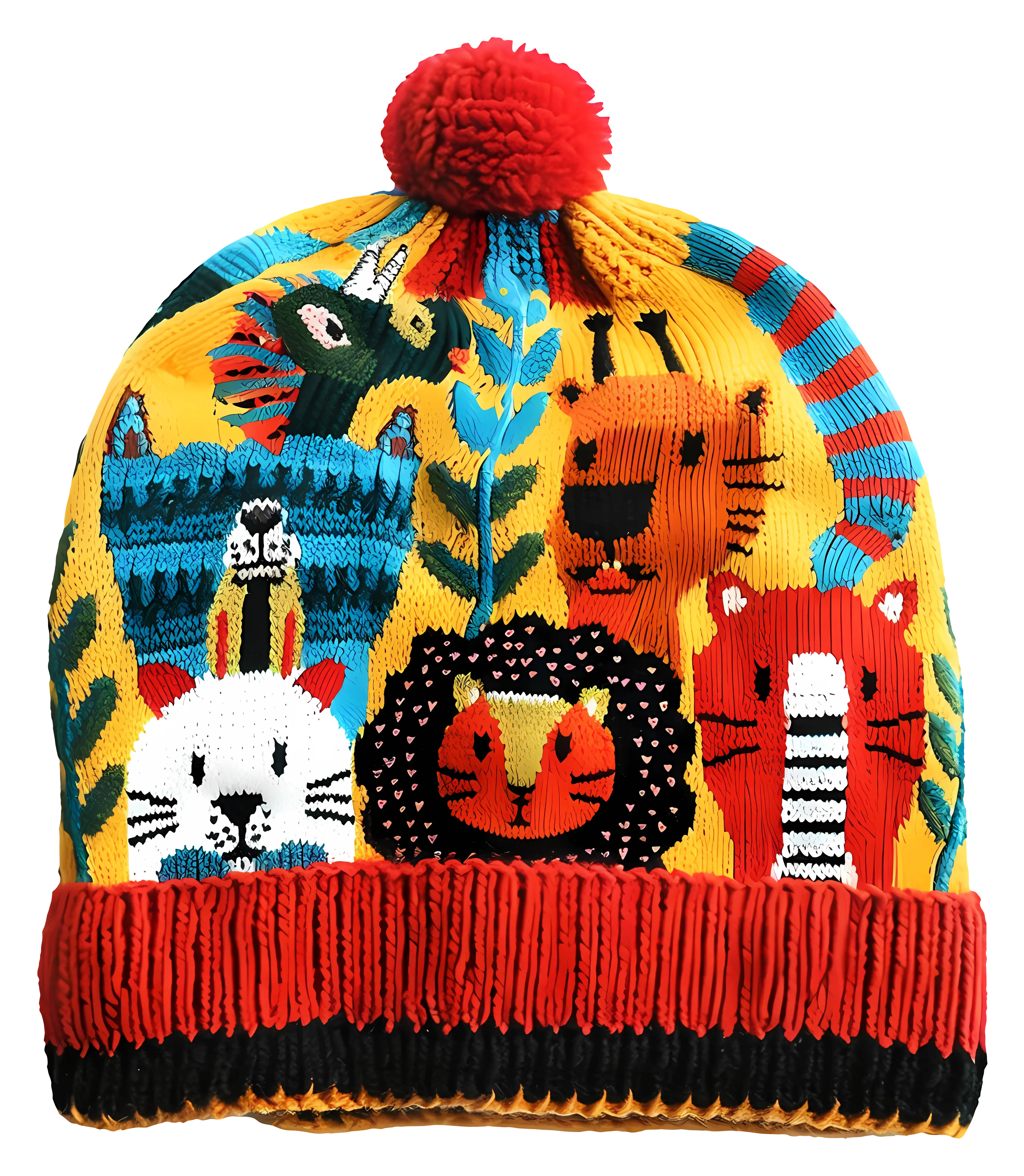 Knitted Animal-Themed Winter Hat