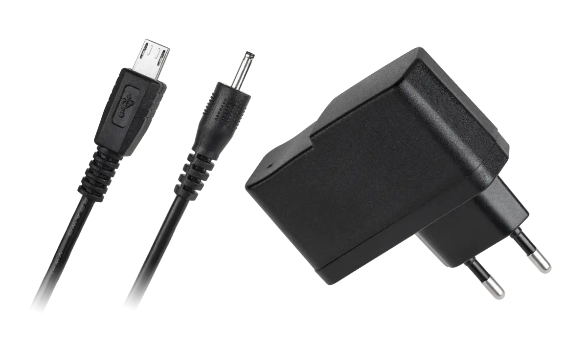 Black Smartphone Charger with USB Cable