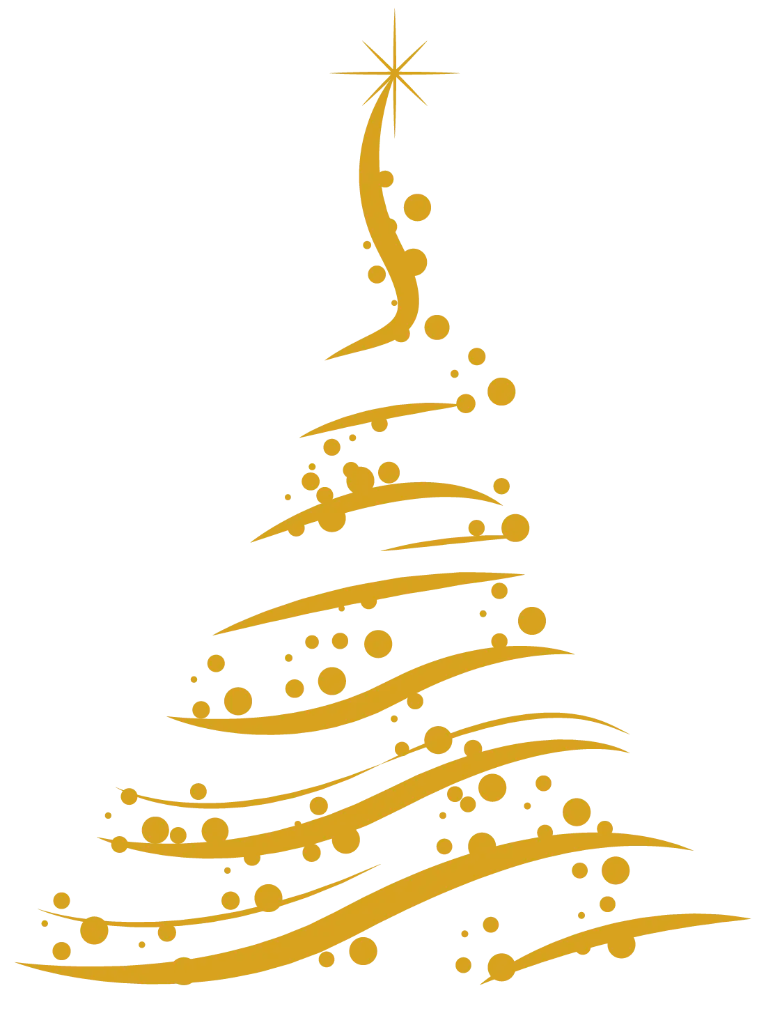 Golden Christmas Tree Holiday Design