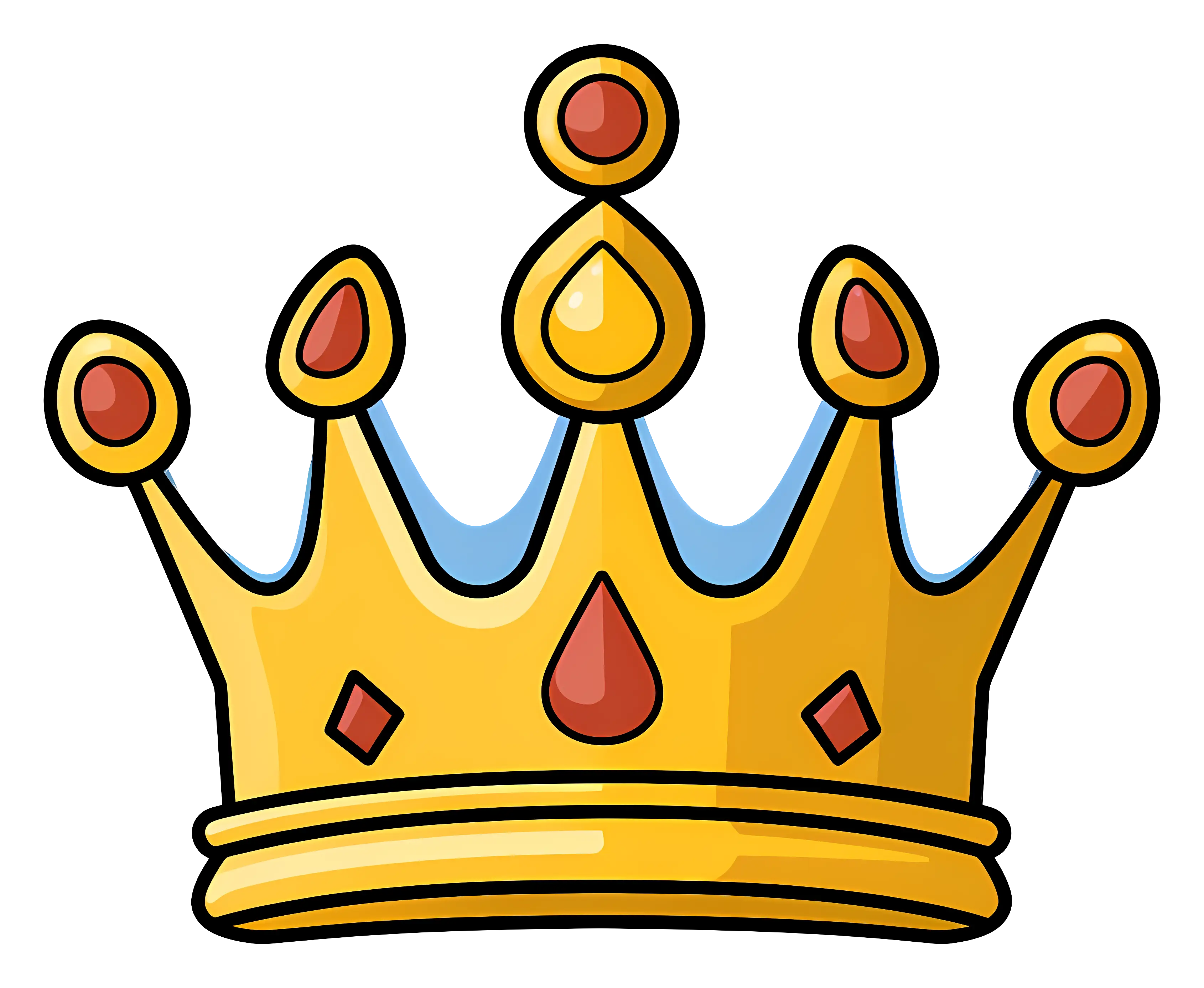 Golden Crown with Red and Blue Details