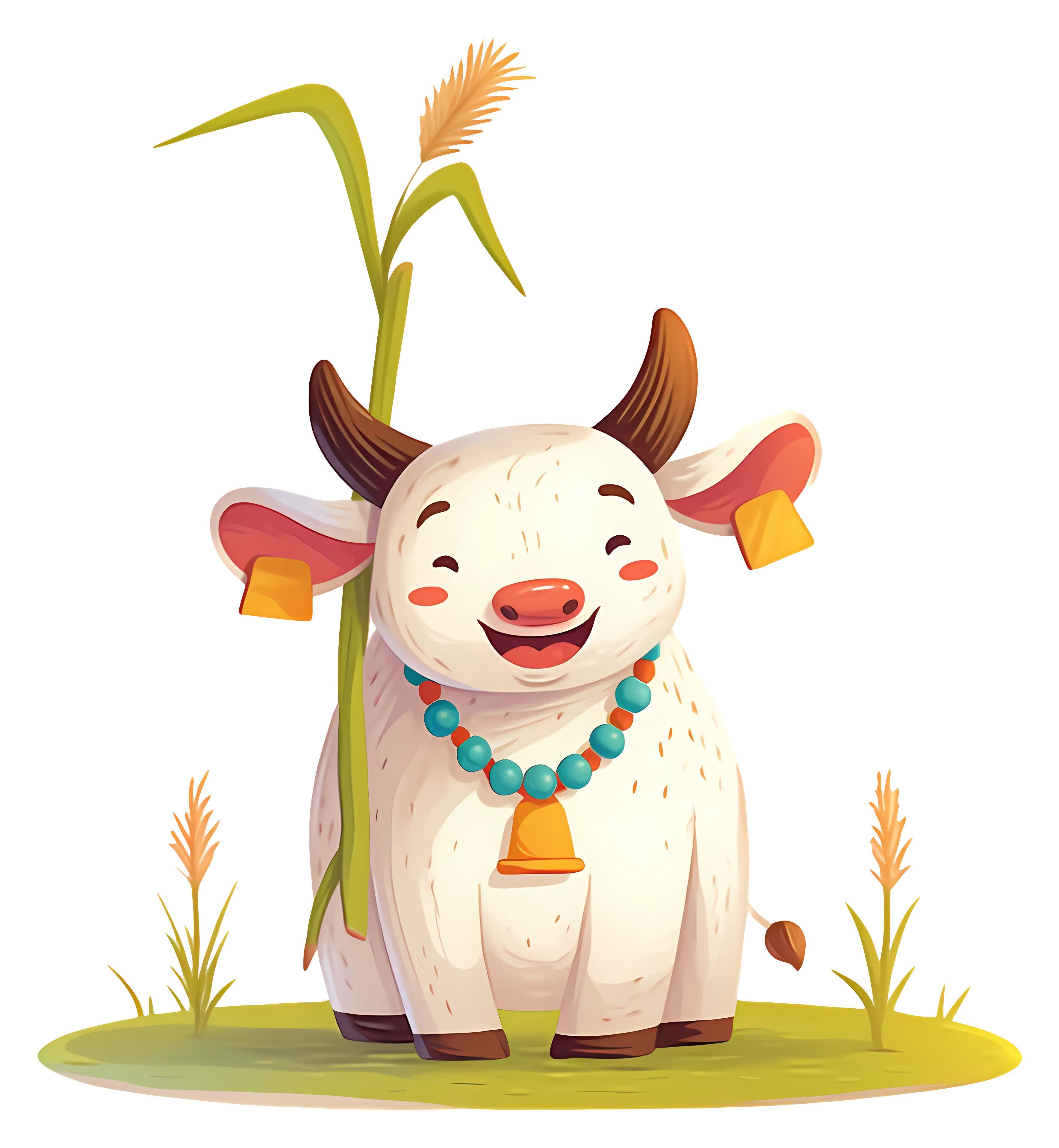Happy Cow Cartoon Illustration