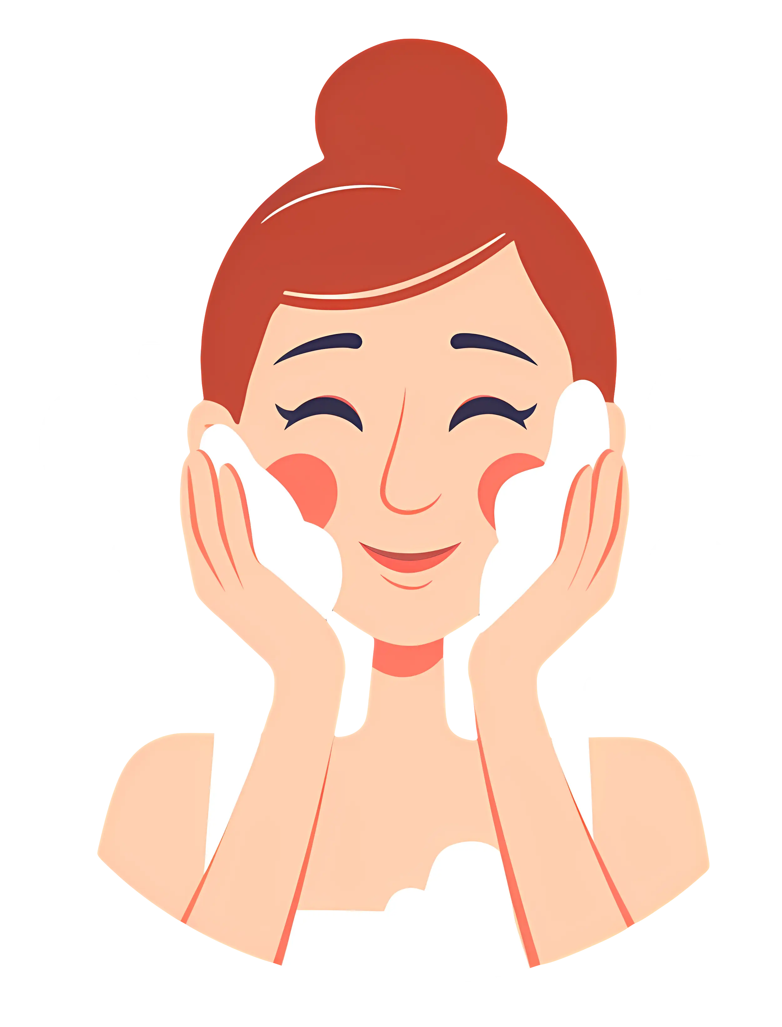 Face Washing with Foam Illustration