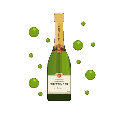 Champagne Bottle with Bubbles