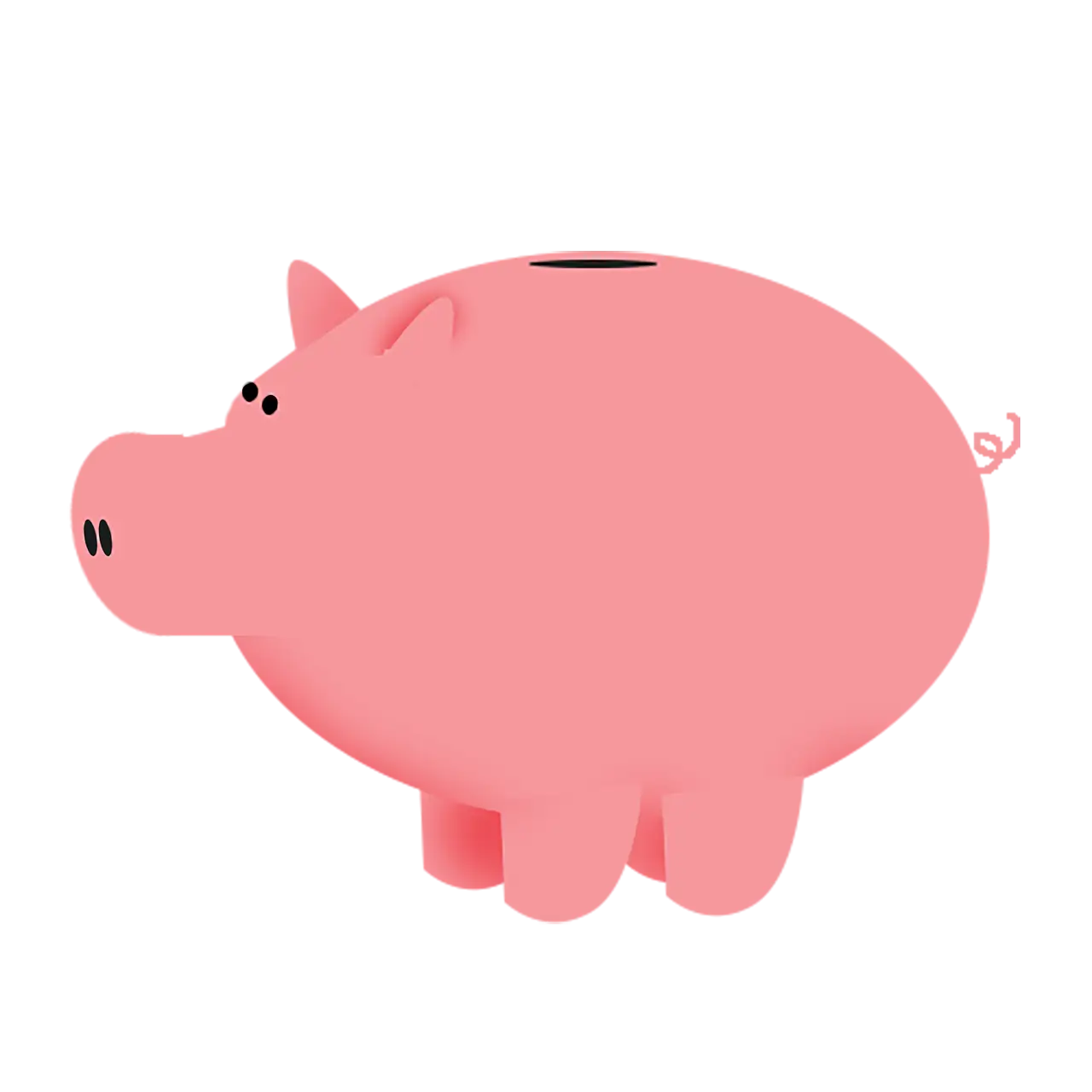 Pink Piggy Bank Illustration