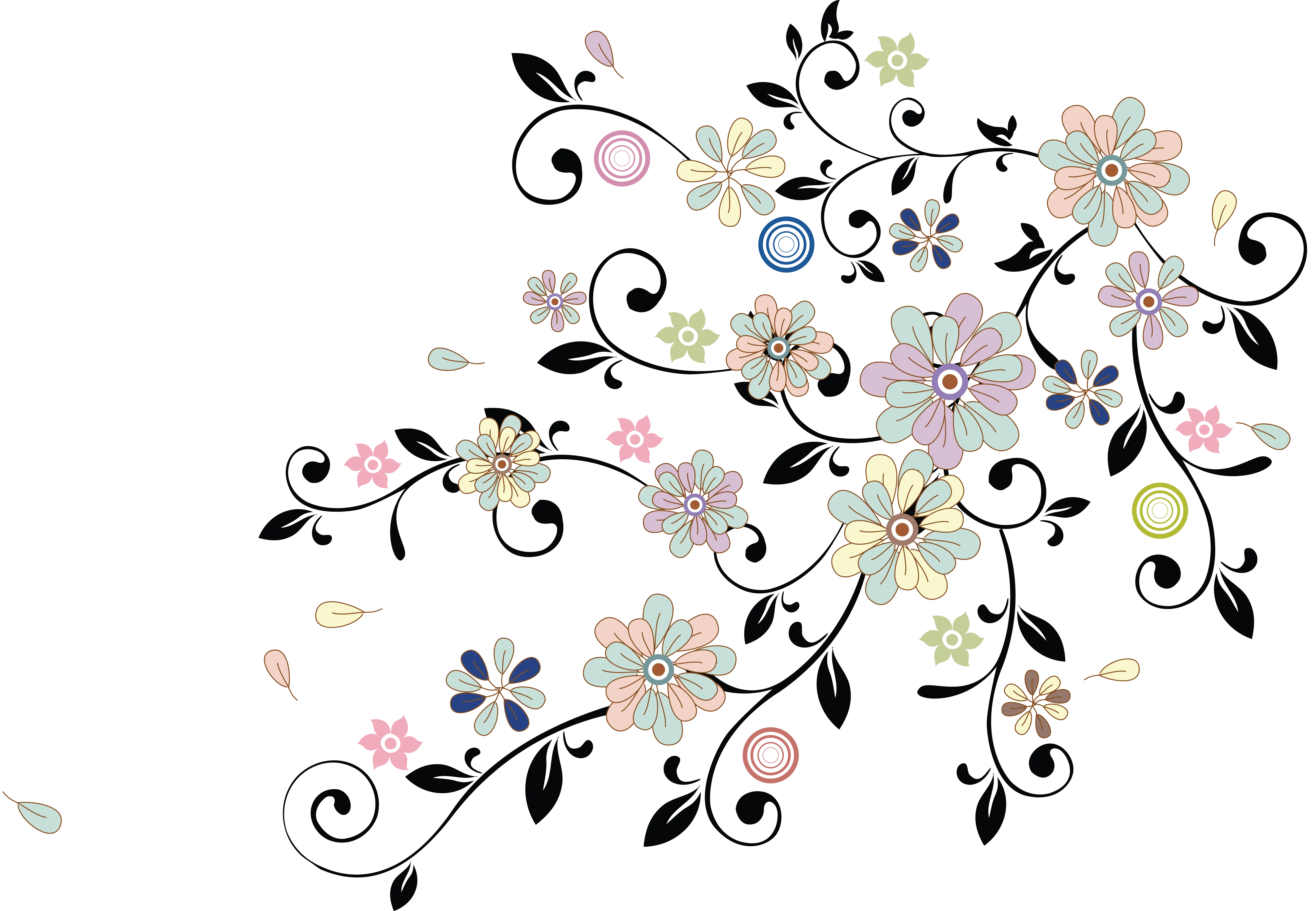 Whimsical Floral Motifs with Colorful Design