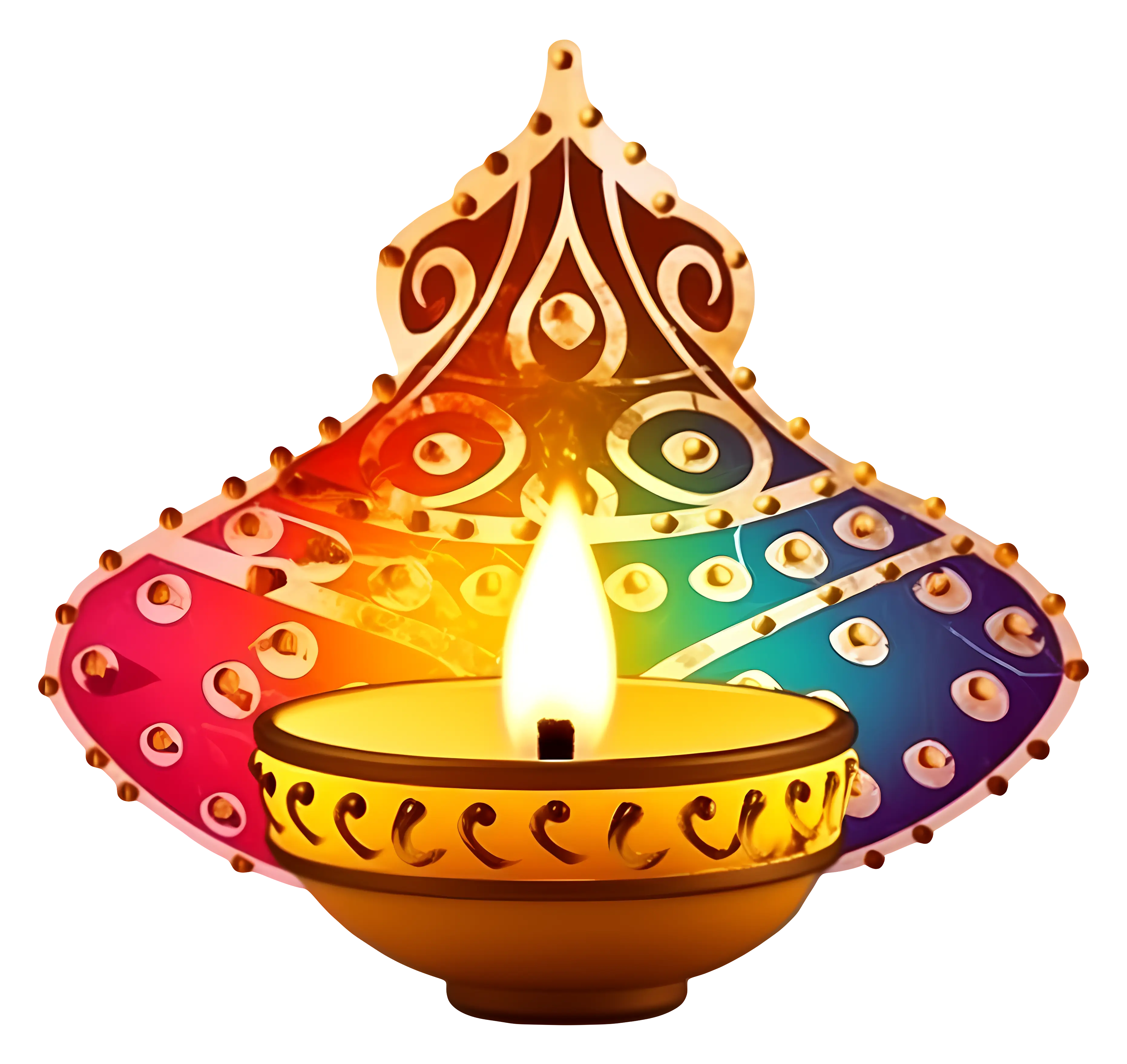 Colorful Diya Lamp for Festive Celebrations