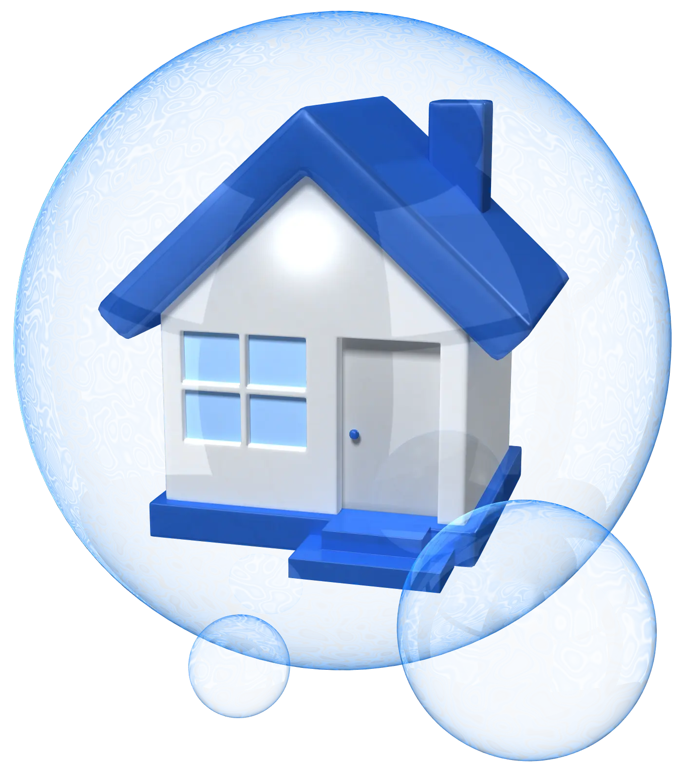Cute House with Bubbles