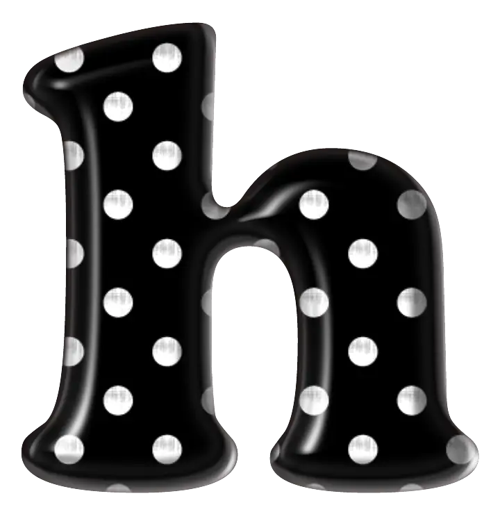 Black Polka Dot Letter H