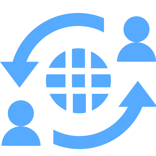 Blue Global Communication Icon