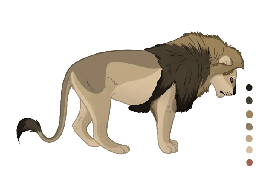 Illustration of a Lion with Color Palette
