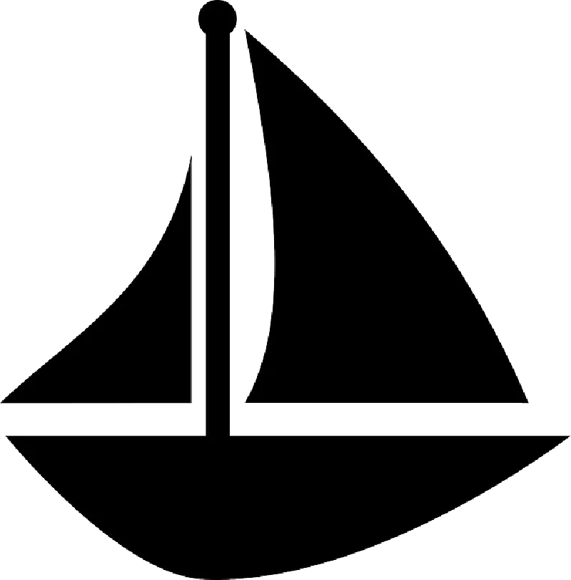 Black Silhouette of a Sailboat Icon