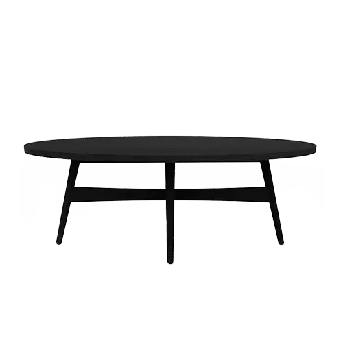 Modern Black Oval Coffee Table