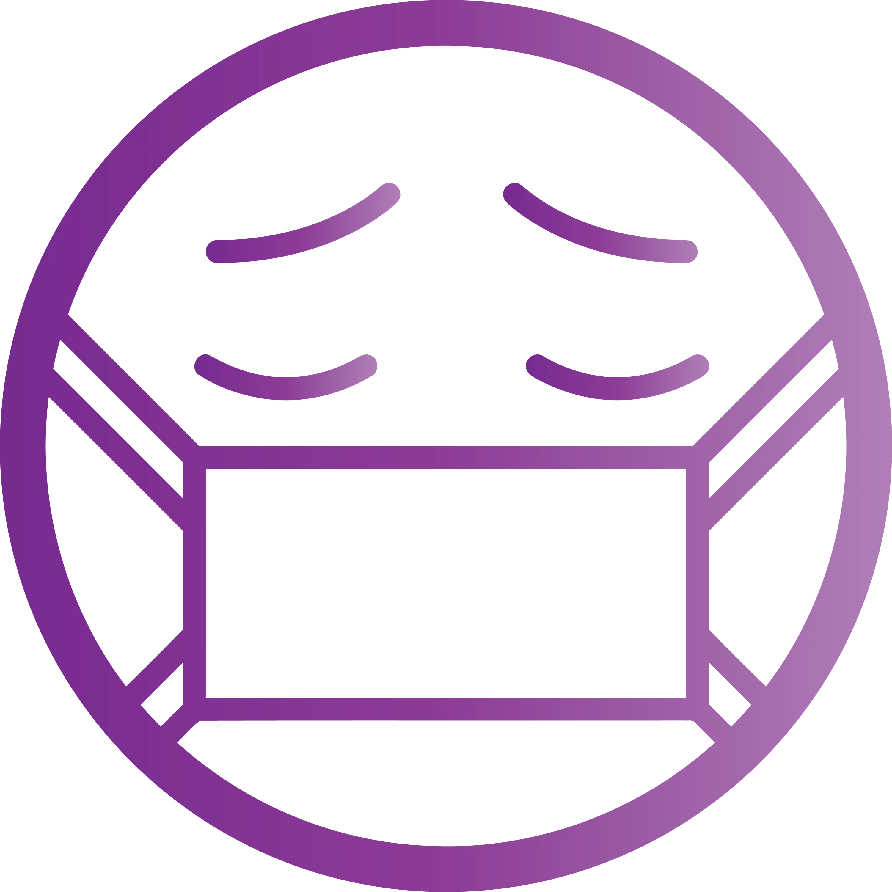 Purple Circular Symbol of Masked Face