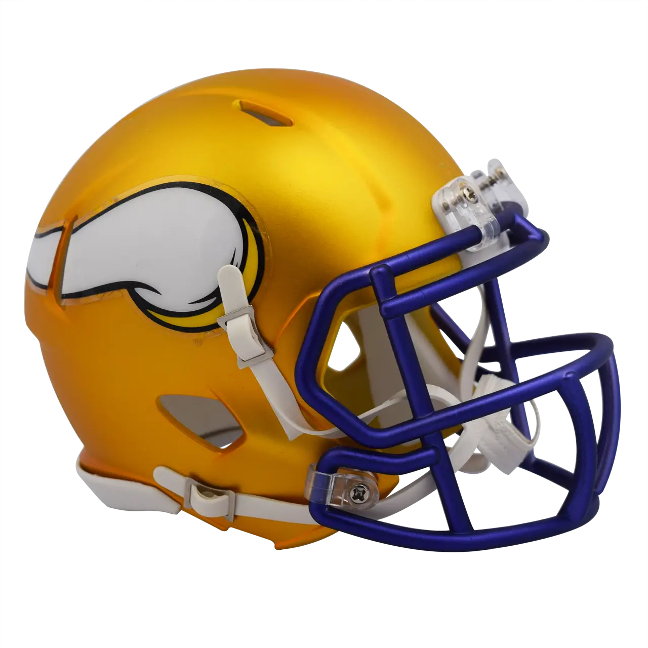 Golden Football Helmet with Purple Grille
