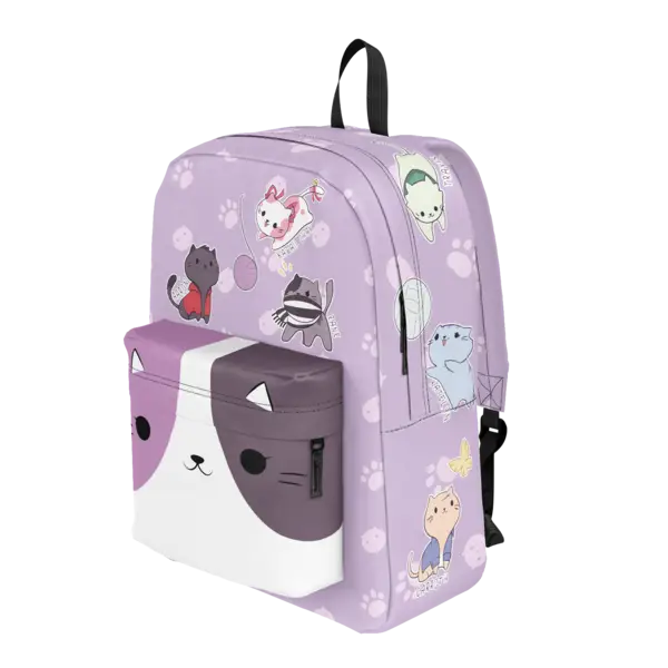Purple Cartoon Printed Backpack