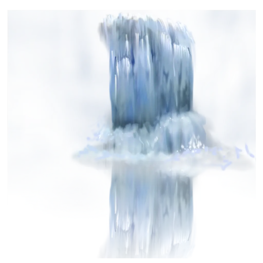 Blue Waterfall Illustration with Reflection