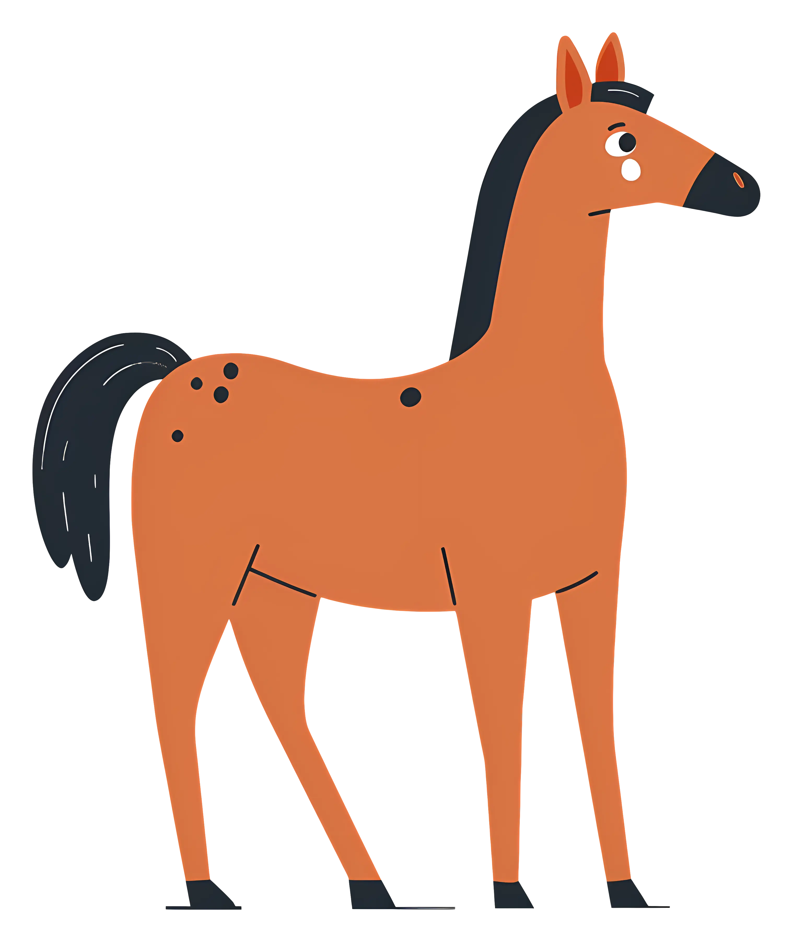 Brown Cartoon Horse Illustration