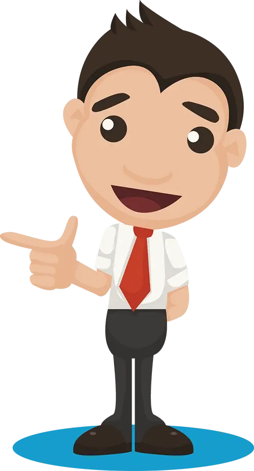 Cartoon Businessman Pointing