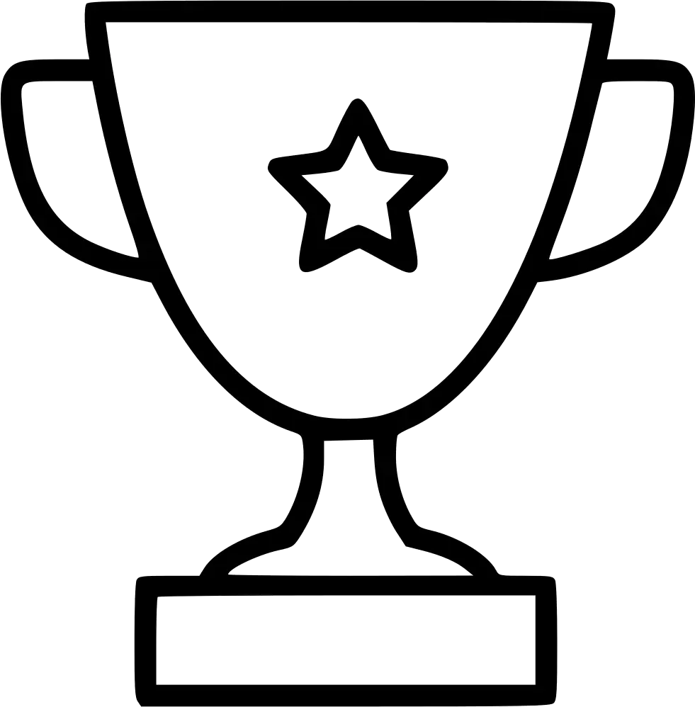 Black Trophy Outline Icon