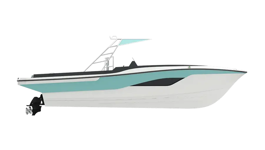 Modern Speedboat in Side View for Water Activities