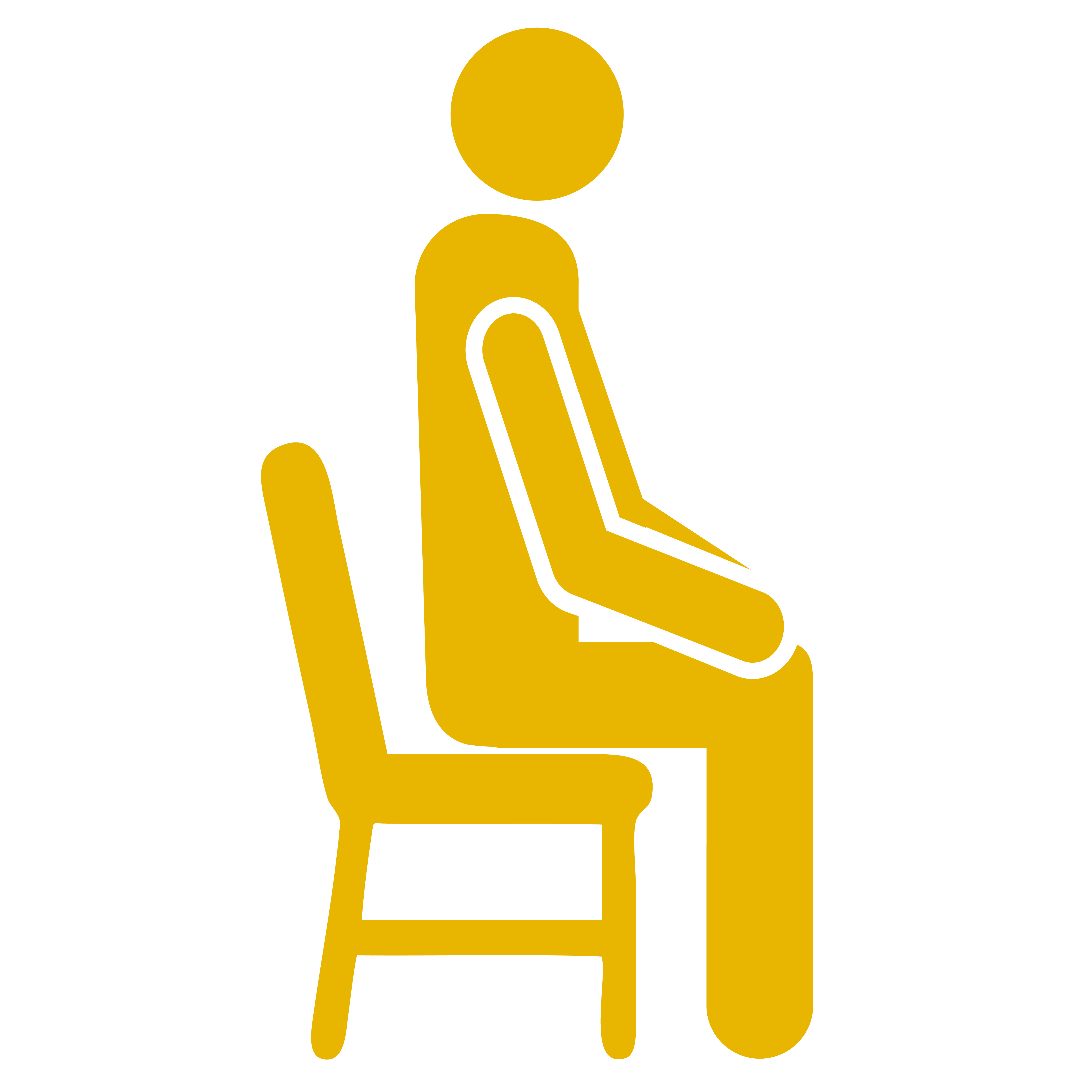 Minimal Yellow Sitting on Chair Icon
