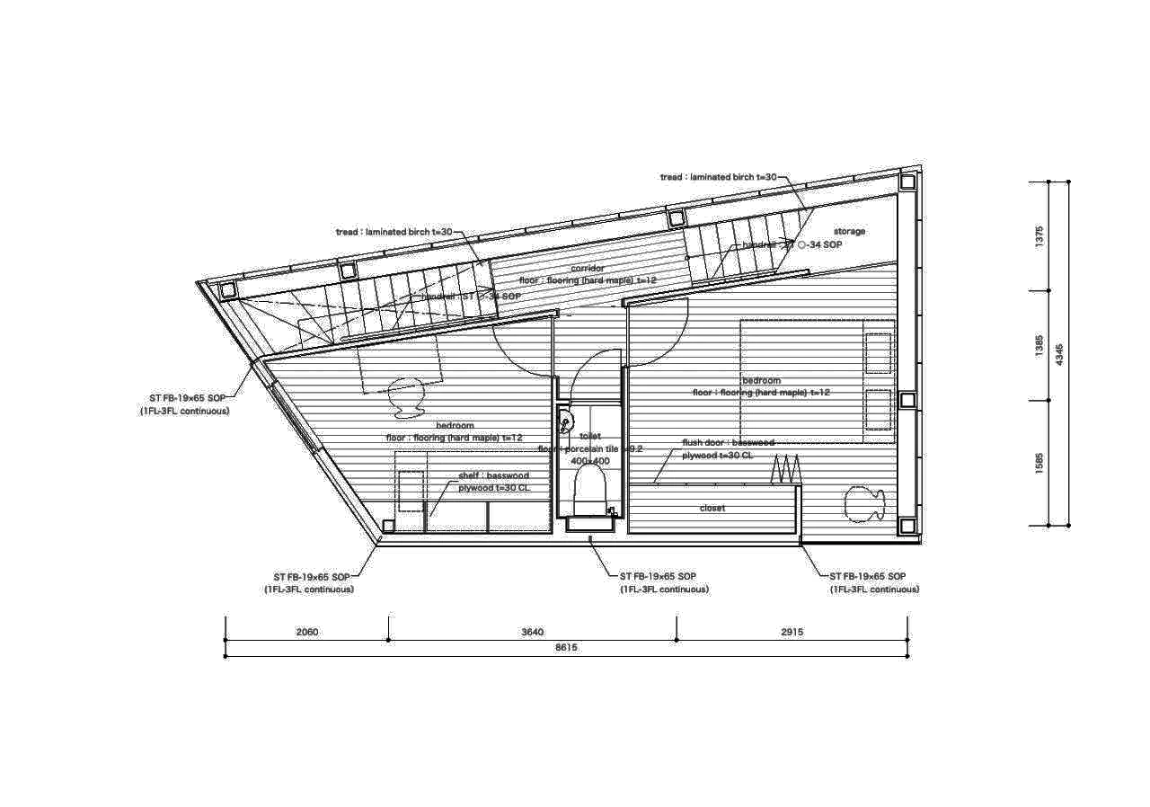Technical Floor Plan Architectural Drawing