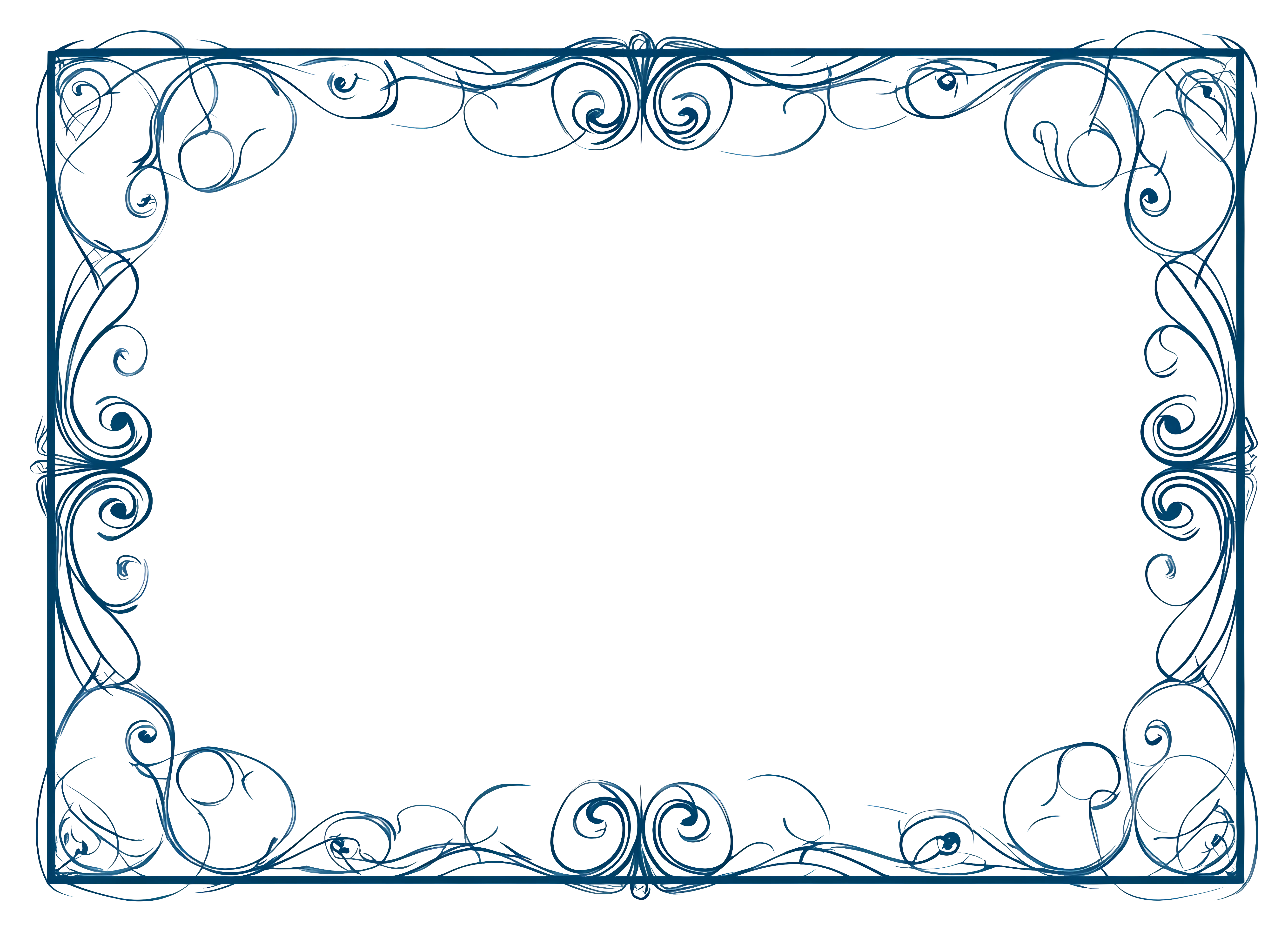 Ornate Blue Artistic Frame Decoration