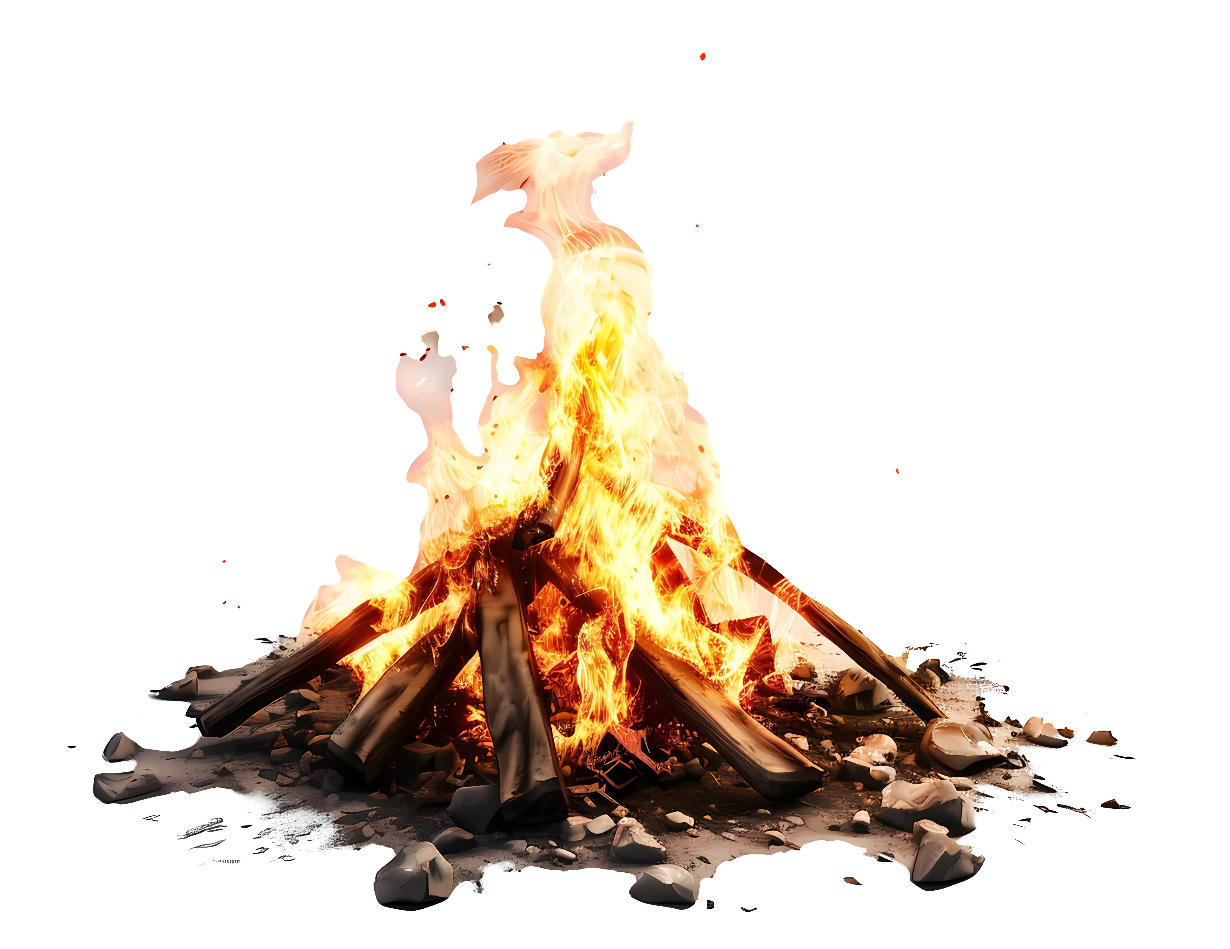 Warm Campfire with Flames