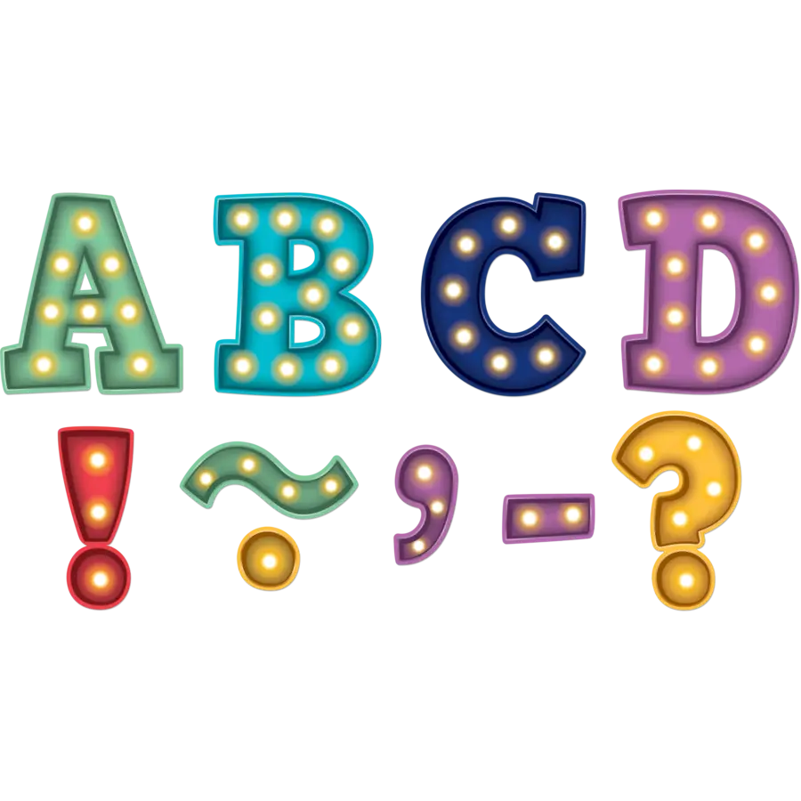 Colorful Letters and Symbols with Lights
