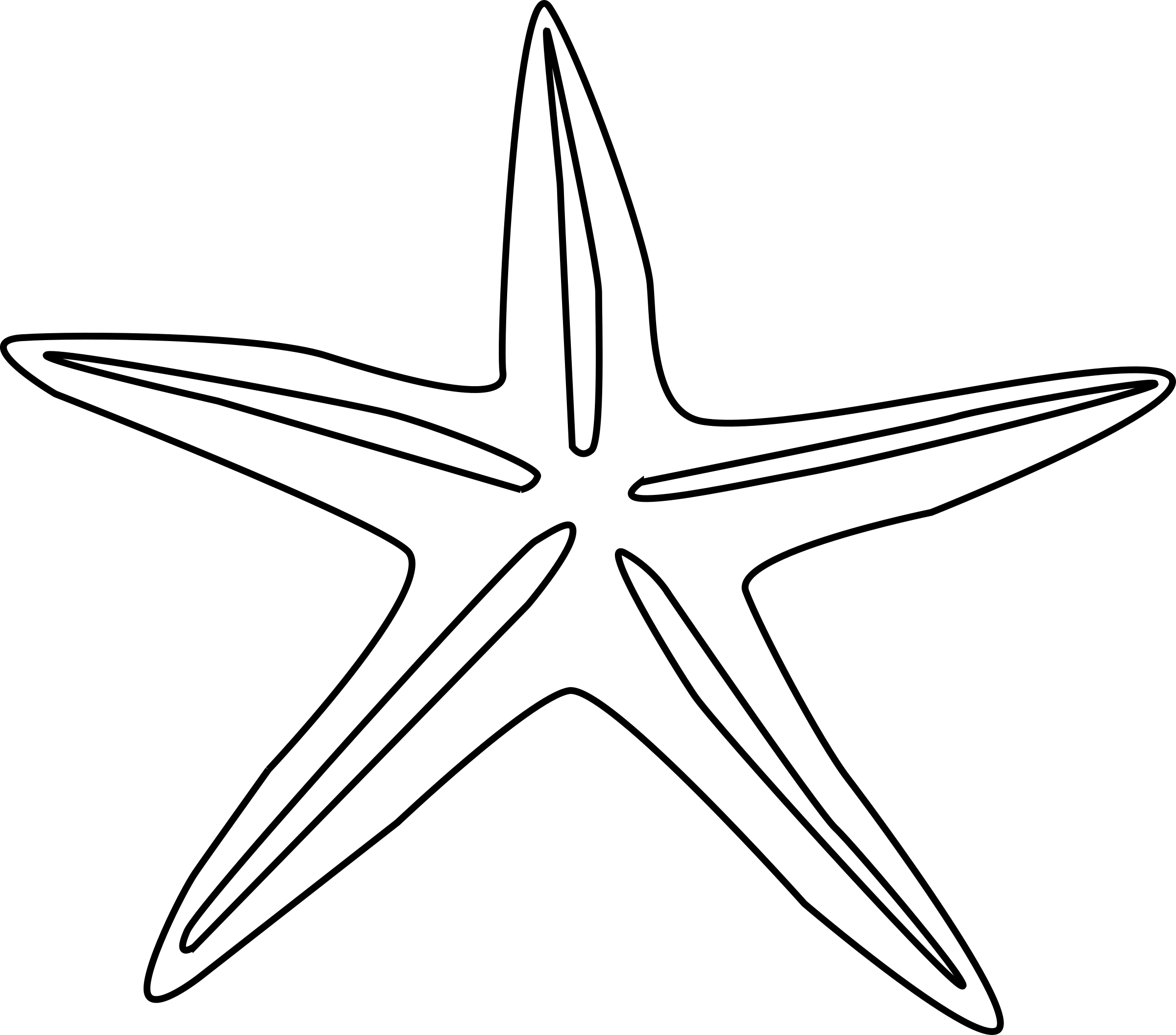 Outline Drawing of a Starfish